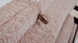 Schlafsofa Interliving aus Stoff in Rosa Interliving Schlafsofa Serie 4700 - Schlafsofa 120LÄ sienafarbener Webstoff Loft & schwarze Aluminiumfüße - Breite ca. 188 cm