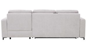 Ecksofa Interliving aus Stoff in Hellgrau Interliving Schlafsofa Serie 4700 - Ecksofa mit Schlaffunktion silberfarbener Bezug Toni & schwarze Metallfüße - Stellfläche ca. 270 x 190 cm