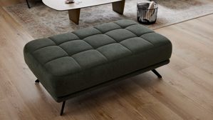 Polsterhocker Interliving aus Stoff in Grün Interliving Sofa Serie 4303 – XXL-Hocker moosgrüner Pfotenstoff Cyber - ca. 126 x 76 cm