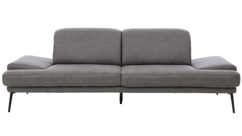 Zweisitzer Interliving aus Stoff in Dunkelgrau Interliving Sofa Serie 4460 - Zweisitzer grauer Bezug Clint & schwarze Metallfüße - Länge ca. 232 cm