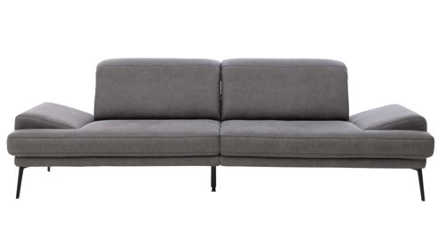 Zweisitzer Interliving aus Stoff in Dunkelgrau Interliving Sofa Serie 4460 - Zweisitzer grauer Bezug Clint & schwarze Metallfüße - Länge ca. 232 cm