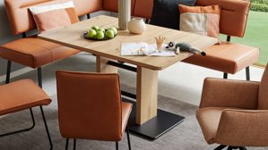 Auszugtisch Interliving aus Holz in Holzfarben Interliving Esszimmer Serie 5505 - Ausziehtisch Artisaneiche & Schwarz - ca. 130 - 178 x 90 cm