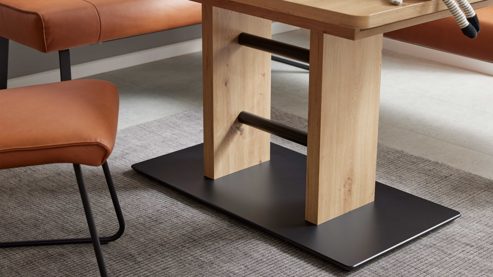 Auszugtisch Interliving aus Holz in Holzfarben Interliving Esszimmer Serie 5505 - Ausziehtisch Artisaneiche & Schwarz - ca. 130 - 178 x 90 cm