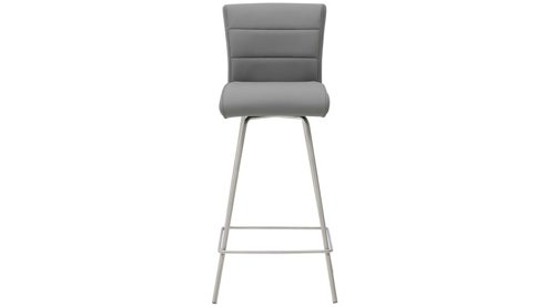 Barstuhl Interliving aus Kunstfaser in Grau Interliving Esszimmer Serie 5122 – Barstuhl graue Mikrofaser Delphin & gebürsteter Edelstahl