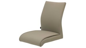 Vierfußstuhl Interliving aus Kunstfaser in Hellbraun Interliving Esszimmer Serie 5122 – Polsterstuhl fangofarbenes Kunstleder LEA-TEX & gebürsteter Edelstahl