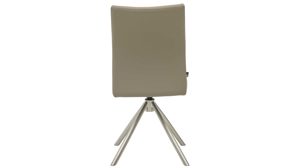 Vierfußstuhl Interliving aus Kunstfaser in Hellbraun Interliving Esszimmer Serie 5122 – Armlehnstuhl mit Funktionen fangofarbenes Kunstleder LEA-TEX & gebürsteter Edelstahl