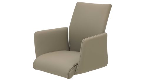 Vierfußstuhl Interliving aus Kunstfaser in Hellbraun Interliving Esszimmer Serie 5122 – Armlehnstuhl fangofarbenes Kunstleder LEA-TEX & gebürsteter Edelstahl