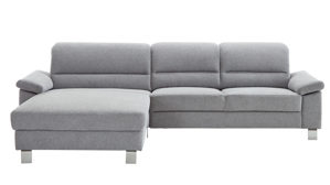 Ecksofa Dietsch. aus Stoff in Hellgrau Polsterprogramm Enjoy Select- Ecksofa platinfarbener Bezug Mito - ca. 310 x 185 cm