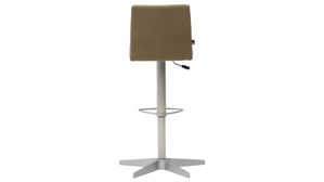 Barstuhl Interliving aus Kunstfaser in Grün Interliving Esszimmer Serie 5122 – Barhocker mit Liftfunktion farngrüne Mikrofaser & gebürsteter Edelstahl