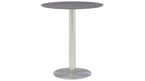 Tischgruppe Interliving aus Glas in Mehrfarbig Interliving Esszimmer Serie 5122 – Bargruppe mit vier Stühlen graues Glas, Stoffbezüge & Edelstahl - fünfteilig