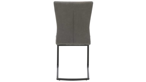 Schwingstuhl Interliving aus Kunstfaser in Dunkelgrau Interliving Esszimmer Serie 5122 – Schwingstuhl onyxfarbene Mikrofaser & mattschwarzes Metall