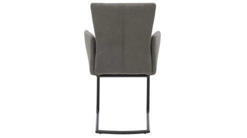 Schwingstuhl Interliving aus Kunstfaser in Dunkelgrau Interliving Esszimmer Serie 5122 – Armlehn-Schwingstuhl onyxfarbene Mikrofaser & mattschwarzes Metall