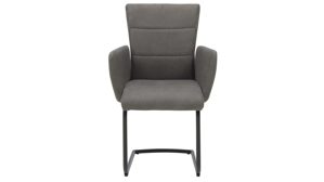Schwingstuhl Interliving aus Kunstfaser in Dunkelgrau Interliving Esszimmer Serie 5122 – Armlehn-Schwingstuhl onyxfarbene Mikrofaser & mattschwarzes Metall