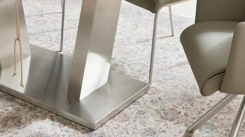 Esstisch Interliving aus Glas in Schwarz Interliving Esszimmer Serie 5122 – Esstisch schwarzes Glas & Edelstahl - ca. 160 x 90 cm