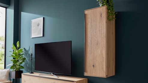 Hängeschrank Interliving aus Holz in Holzfarben Interliving Wohnzimmer Serie 2033 - Hängeschrank Asteiche - eine Tür, Breite ca. 42 cm