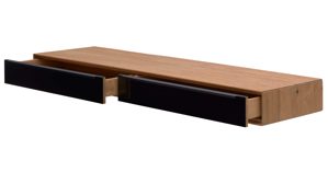 Wohnwand Interliving aus Holz in Holzfarben Interliving Wohnzimmer Serie 2033 - Wohnwand Asteiche - dreiteilig, Breite ca. 303 cm