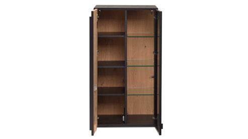 Wohnwand Interliving aus Holz in Holzfarben Interliving Wohnzimmer Serie 2033 - Wohnwand Asteiche - dreiteilig, Breite ca. 303 cm