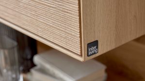 Wohnwand Interliving aus Holz in Holzfarben Interliving Wohnzimmer Serie 2033 - Wohnwand V12605 Asteiche - dreiteilig, Breite ca. 296 cm