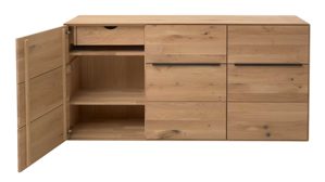 Sideboard Interliving aus Holz in Holzfarben Interliving Wohnzimmer Serie 2033 - Sideboard 126163 Asteiche - drei Türen, Breite ca. 182 cm