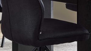 Vierfußstuhl Interliving aus Kunstfaser in Schwarz Interliving Esszimmer Serie 5116 – Polsterstuhl mit Drehfunktion carbonschwarze Mikrofaser Night & schwarzes Gestell F37