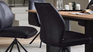 Vierfußstuhl Interliving aus Kunstfaser in Schwarz Interliving Esszimmer Serie 5116 – Polsterstuhl carbonschwarze Mikrofaser Night & schwarzes Gestell F37