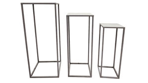 Blumensäulen-Set Haku aus Metall in Grau Blumensäule - 3er-Set Grau - Höhe ca. 50, 60, 70 cm