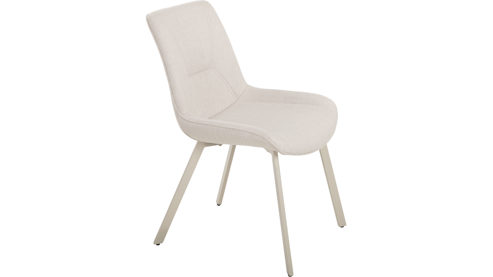 Vierfußstuhl Duo collection aus Stoff in Hellgrau Polsterstuhl Mila hellgrauer Webstoff 116 & taupefarbenes Metallgestell