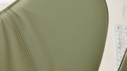 Polsterstuhl Interliving aus Leder in Grün Interliving Esszimmer Serie 5115 - Armlehnstuhl Aiko Four A32 jadefarbenes Leder LD7830 & umbragraues Metall