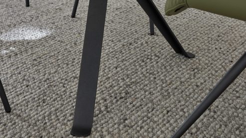 Esstisch Interliving aus Kunstharz in Dunkelgrau Interliving Esszimmer Serie 5115 - Esstisch DEKTON® Grafitte Industrial & anthrazitfarbenes Metall - ca. 200 x 100 cm