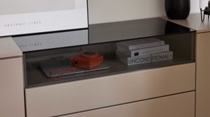 Sideboard Interliving aus Holz in Grau Interliving Wohnzimmer Serie 2031 - Sideboard CK18060 Grau & Risseiche - zwei Türen, zwei Schubladen, Breite ca. 180 cm