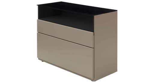 Sideboard Interliving aus Holz in Grau Interliving Wohnzimmer Serie 2031 - Sideboard Grau & Risseiche - zwei Türen, zwei Schubladen, Breite ca. 180 cm
