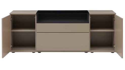 Sideboard Interliving aus Holz in Grau Interliving Wohnzimmer Serie 2031 - Sideboard Grau & Risseiche - zwei Türen, zwei Schubladen, Breite ca. 180 cm