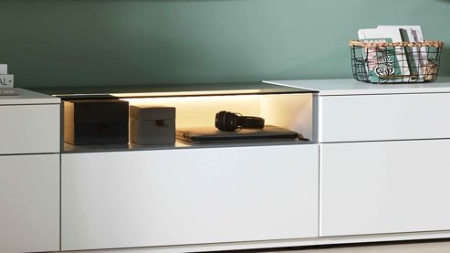 Möbelbeleuchtung Interliving aus Kunststoff in Weiß Interliving Wohnzimmer Serie 2031 - LED-Beleuchtung ZLA190 Breite ca. 90 cm