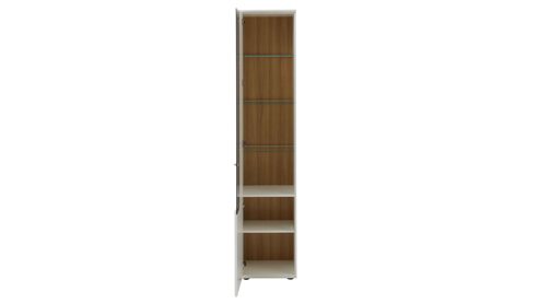 Wohnwand Interliving aus Holz in Weiß Interliving Wohnzimmer Serie 2031 - Wohnwand Tonweiß & graues Glas - Länge ca. 330 cm