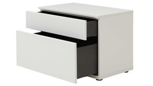 Wohnwand Interliving aus Holz in Weiß Interliving Wohnzimmer Serie 2031 - Wohnlösung Tonweiß & graues Glas - Länge ca. 270 cm