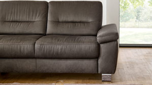 Ecksofa modulmaster aus Stoff in Anthrazit Modulmaster MM-PP1194 - Ecksofa anthrazitfarbene Mikrofaser Saddle & Metallfüße W009-M01 - Stellfläche ca. 160 x 244 cm