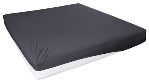 Spannbettlaken H. g. hahn haustextilien® aus Stoff in Anthrazit HAHN Spannbettlaken für Wasser- und Boxspringmatratzen anthrazitfarbener Baumwolljersey - ca. 100 x 200 cm
