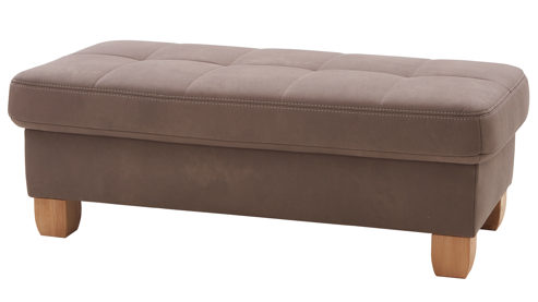 Funktionshocker modulmaster aus Stoff in Braun Modulmaster MM-PP1188 - XXL-Polsterhocker mit Funktion nougatbraune Mikrofaser Mammut & geölte Wildeiche - ca. 130 x 65 cm