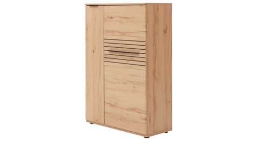 Wohnwand Interliving aus Holz in Holzfarben Interliving Wohnzimmer Serie 2032 - Wohnwand EB33001 Risseiche - Länge ca. 330 cm