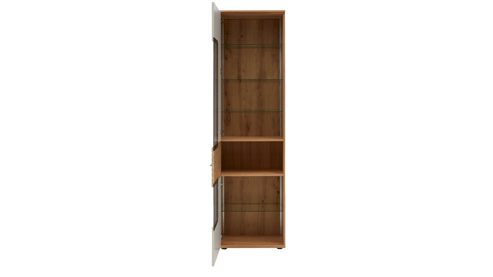 Wohnwand Interliving aus Holz in Beige Interliving Wohnzimmer Serie 2032 - Wohnwand Sandbeige & Risseiche - Länge ca. 315 cm