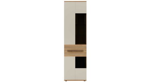 Wohnwand Interliving aus Holz in Beige Interliving Wohnzimmer Serie 2032 - Wohnwand Sandbeige & Risseiche - Länge ca. 315 cm