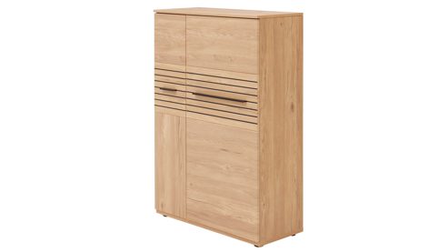 Highboard Interliving aus Holz in Holzfarben Interliving Wohnzimmer Serie 2032 - Highboard Risseiche - zwei Türen, Breite ca. 90 cm