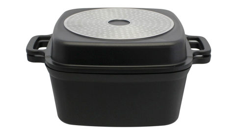 Multifunktionstopf Elo® aus Metall in Schwarz ELO® Multifunktionstopf-Set Cubus Aluminiumguss – ca. 24 x 24 cm