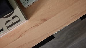Lowboard Interliving aus Holz in Beige Interliving Wohnzimmer Serie 2032 - Lowboard Sandbeige & Balkenbuche - dreiteilig, Länge ca. 210 cm