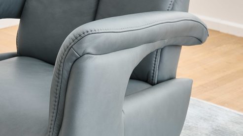 Relaxsessel modulmaster aus Leder in Hellblau Modulmaster MM-PN1062 - Relaxsessel 1DRF stahlfarbenes Leder Vivre & Sternfuß V1S