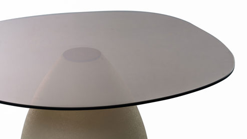 Couchtisch M2 kollektion aus Glas in Weiß Couchtisch Filo 2 Cremeweiße - ca. 65 x 58 cm