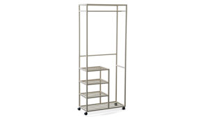 Rollgarderobe M2 kollektion aus Metall in Weiß Kleiderständer Andorra Cremeweiß - Breite ca. 75 cm