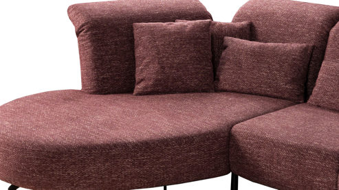 Ecksofa Steinpol sit&more aus Stoff in Dunkelrot Polsterprogramm Dance - Ecksofa auberginefarbener Chenillebezug - Stellfläche ca. 208 x 313 cm
