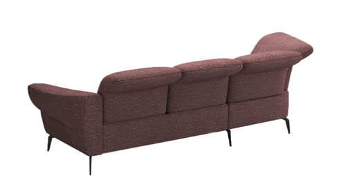 Ecksofa Steinpol sit&more aus Stoff in Dunkelrot Polsterprogramm Dance - Ecksofa auberginefarbener Chenillebezug - Stellfläche ca. 208 x 313 cm