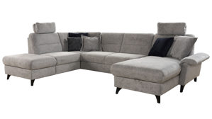 Ecksofa Steinpol sit&more aus Stoff in Grau Polsterprogramm Romana - Wohnlandschaft hellgrauer Strukturbezug - Stellfläche ca. 213 x 315 x 163 cm
